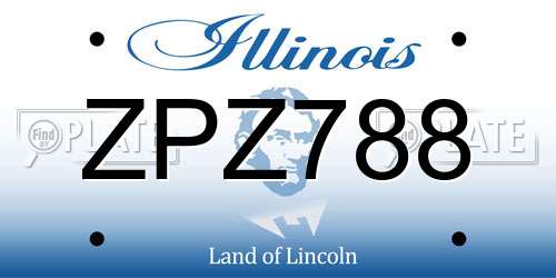 ZPZ788 Illinois License Plate