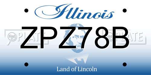 ZPZ78B Illinois License Plate