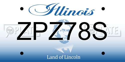 ZPZ78S Illinois License Plate