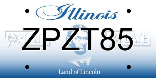 ZPZT85 Illinois License Plate