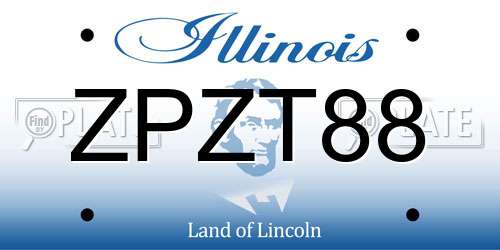 ZPZT88 Illinois License Plate