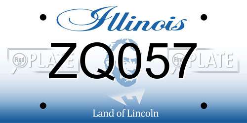 ZQ057 Illinois License Plate