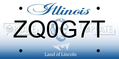 ZQ0G7T Illinois License Plate