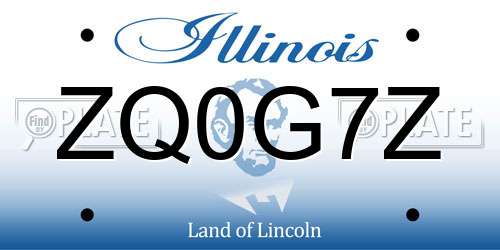 ZQ0G7Z Illinois License Plate
