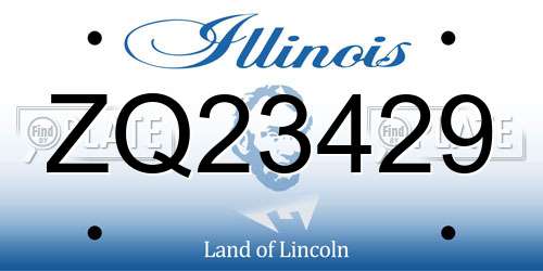 ZQ23429 Illinois License Plate