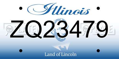 ZQ23479 Illinois License Plate