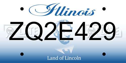 ZQ2E429 Illinois License Plate
