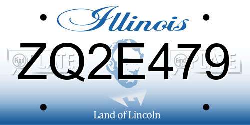 ZQ2E479 Illinois License Plate