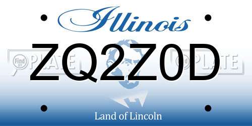 ZQ2Z0D Illinois License Plate