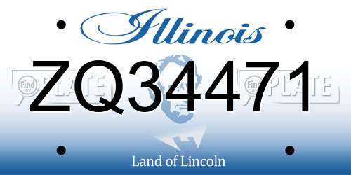 ZQ34471 Illinois License Plate