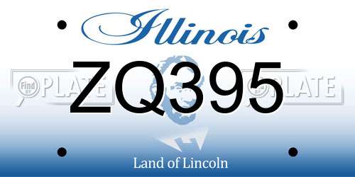 ZQ395 Illinois License Plate