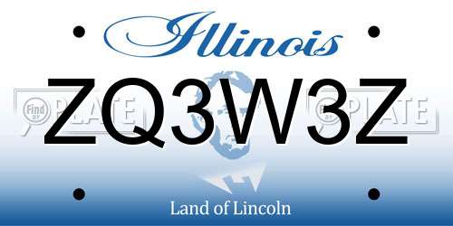 ZQ3W3Z Illinois License Plate
