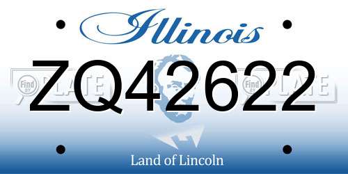 ZQ42622 Illinois License Plate