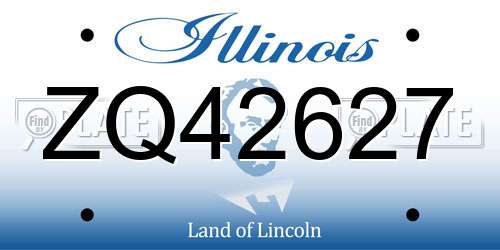 ZQ42627 Illinois License Plate