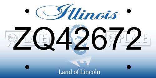 ZQ42672 Illinois License Plate