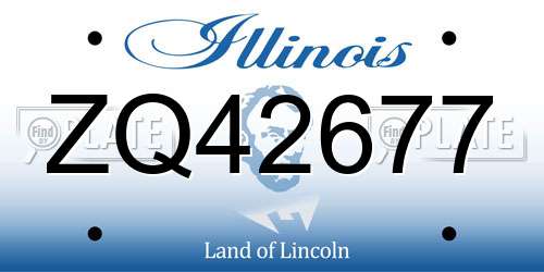 ZQ42677 Illinois License Plate
