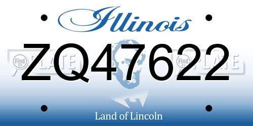 ZQ47622 Illinois License Plate