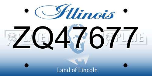 ZQ47677 Illinois License Plate