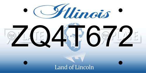 ZQ4T672 Illinois License Plate