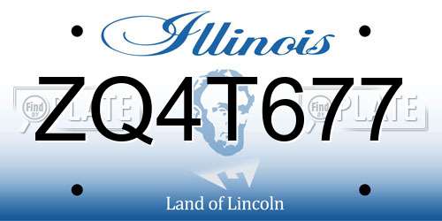 ZQ4T677 Illinois License Plate