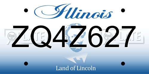 ZQ4Z627 Illinois License Plate