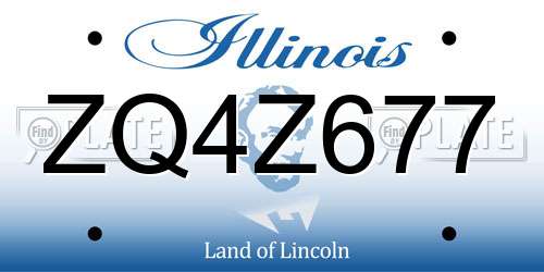 ZQ4Z677 Illinois License Plate
