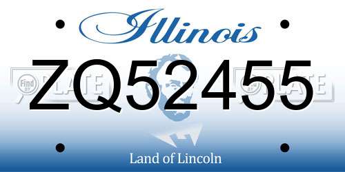 ZQ52455 Illinois License Plate