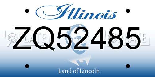 ZQ52485 Illinois License Plate