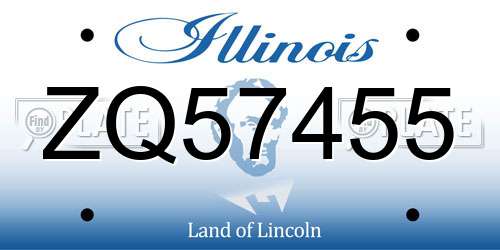 ZQ57455 Illinois License Plate