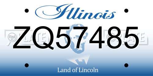 ZQ57485 Illinois License Plate