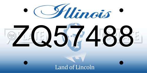ZQ57488 Illinois License Plate