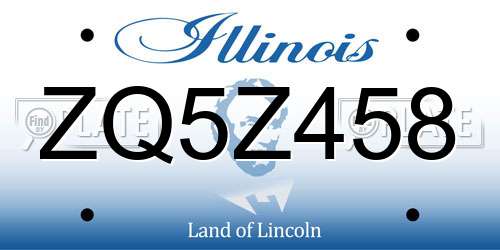 ZQ5Z458 Illinois License Plate