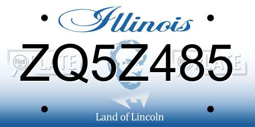 ZQ5Z485 Illinois License Plate