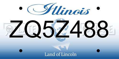 ZQ5Z488 Illinois License Plate