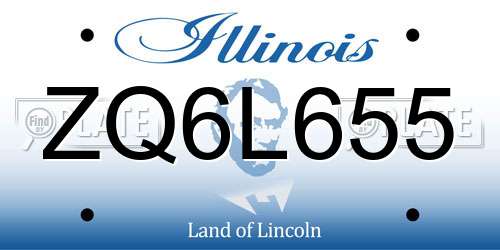 ZQ6L655 Illinois License Plate