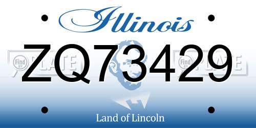 ZQ73429 Illinois License Plate