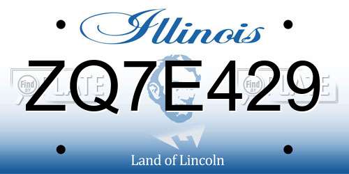 ZQ7E429 Illinois License Plate