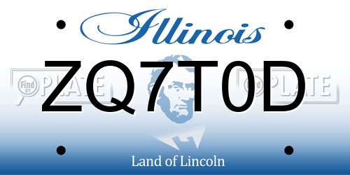 ZQ7T0D Illinois License Plate