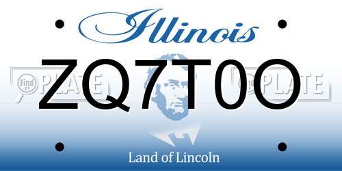ZQ7T0O Illinois License Plate