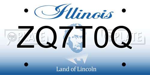 ZQ7T0Q Illinois License Plate