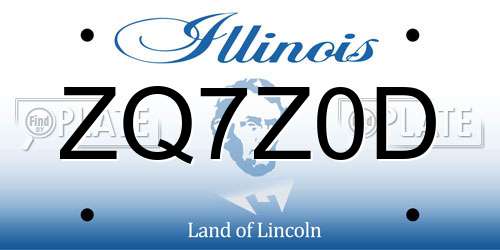 ZQ7Z0D Illinois License Plate