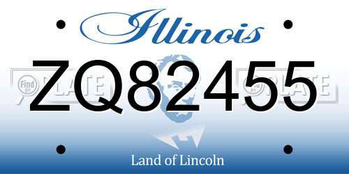 ZQ82455 Illinois License Plate