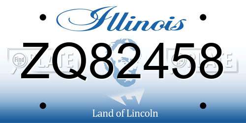 ZQ82458 Illinois License Plate