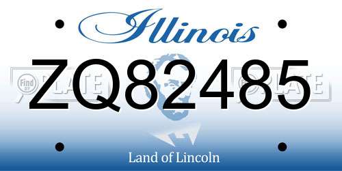 ZQ82485 Illinois License Plate