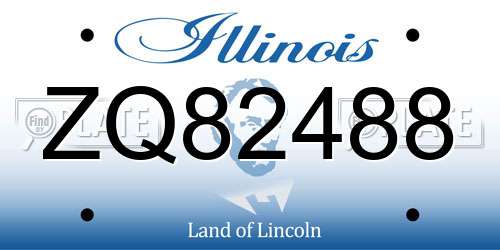 ZQ82488 Illinois License Plate