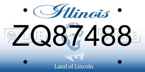 ZQ87488 Illinois License Plate