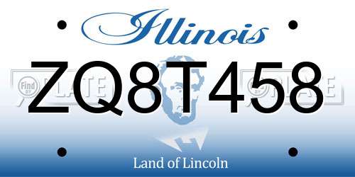 ZQ8T458 Illinois License Plate