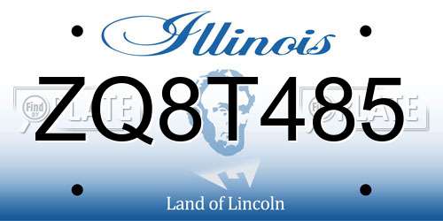 ZQ8T485 Illinois License Plate