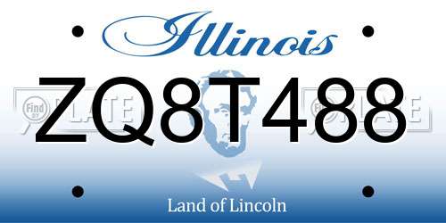 ZQ8T488 Illinois License Plate