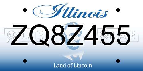 ZQ8Z455 Illinois License Plate